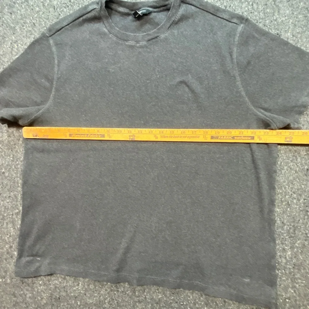 Banana Republic TShirt Sz XL Mens Gray Skater Ribbed Knit Short Sleeve Crew Neck